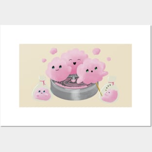 Candyfloss Friends: cotton candy friends, pink and cute having fun and playing. Posters and Art